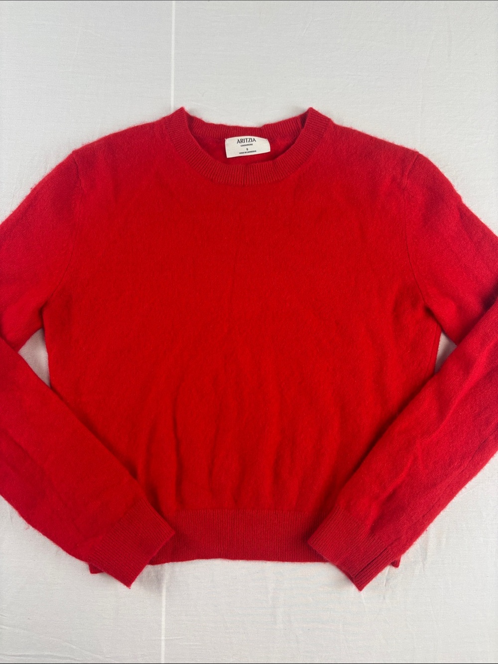 Aritzia 100% Cashmere Crewneck Sweater in Flashing Red